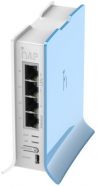 Mikrotik RB941-2nD-TC  hAP lite. Small home AP with four ethernet ports and a colorful enclosure. 