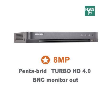 HIKVISION DS-7204HTHI-K1(S)4 είσοδοι απ' όλες τις κάμερες HDTVI, οποιασδήποτε σειράς, με ανάλυση 8MP ως 720p