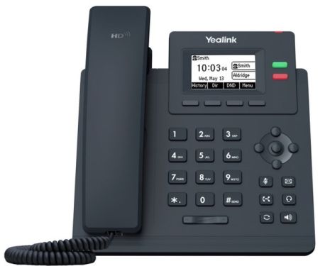 Yealink SIP-T31P Διαθέτει οθόνη LCD 132x64 pixels και δύο θύρες δικτύου 10/100 Mbps με ενσωματωμένο PoE. 
