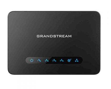  Grandstream HT-814  It comes equipped with 4 FXS ports and an integrated Gigabit NAT router. 