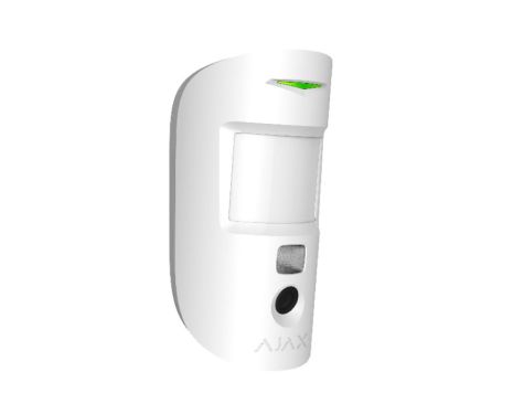 Ajax MotionCam (White) Ανιχνευτής κίνησης PIR με ενσωματωμένη κάμερα για οπτική επαλήθευση συνεγερμού