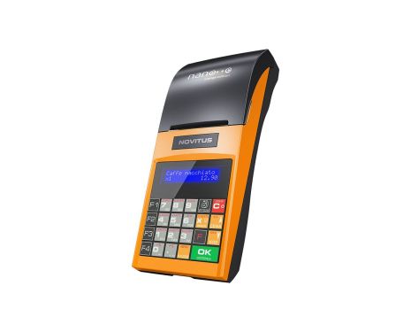 NOVITUS NANO Orange φορητή ταμειακή μηχανή με επαναφορτιζόμενη μπαταρία ιόντων λιθίου