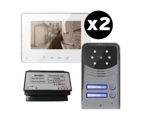 CGATE KIT DOUBLE ΔΥΟ ΚΛΗΣΕΙΣ+ΔΥΟ ΟΘΟΝΕΣ KIT Θυροτηλεόρασης 