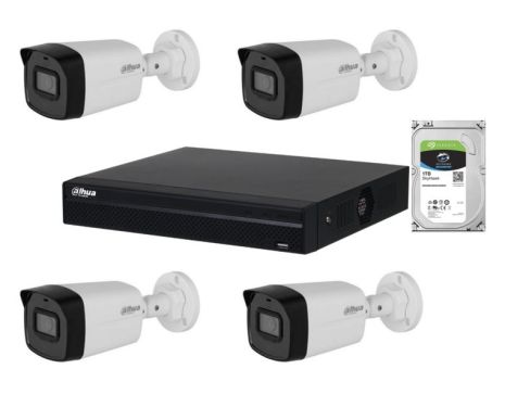 IPC_FULL PACK Dahua Ολοκληρωμένο πακέτο CCTV με 4 IP κάμερες 