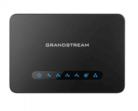  Grandstream HT-814  It comes equipped with 4 FXS ports and an integrated Gigabit NAT router. 