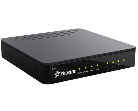Yeastar S20 Yeastar hybrid PBX S20, VoIP SIP protocols, up to 20 users, max 10 concurrent calls,  up to 4 FXS/FXO/BRI ports, up to 1 x GSM port